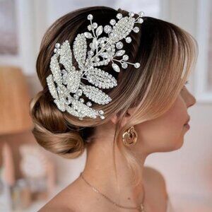 Bridal Headband, Wedding Headpiece (Silver)